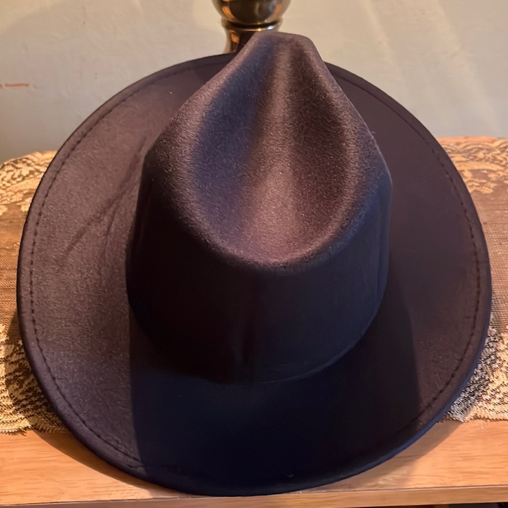 NWOT never worn black fedora hat one size.